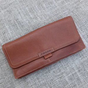 FOSSIL Genuine Leather Wallet for Women Brown Organizer